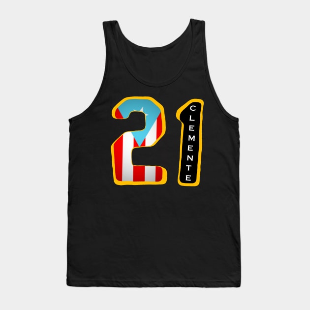 Roberto Clemente 21 Boricua Tank Top by SoLunAgua